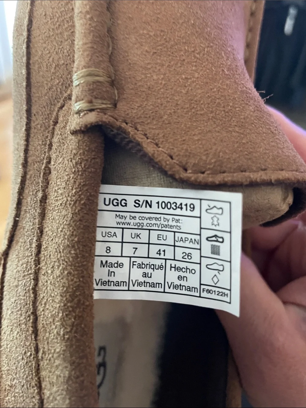 NWT UGG Alder Faux Shearing Lined Men's Suede Slip-On Loafer in Chestnut